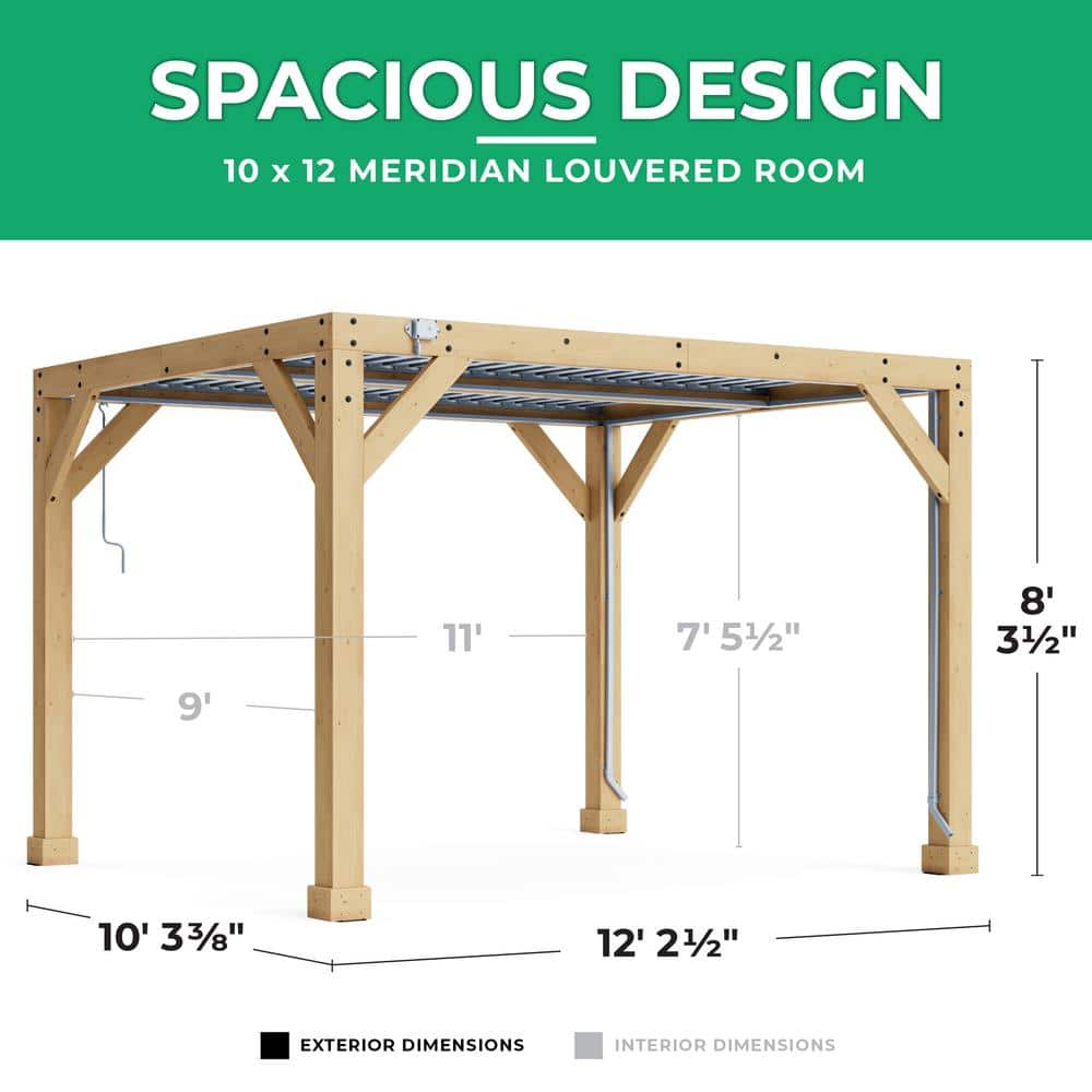 Cedar and Aluminum 10' x 12' Beige Rectangular Patio Gazebo