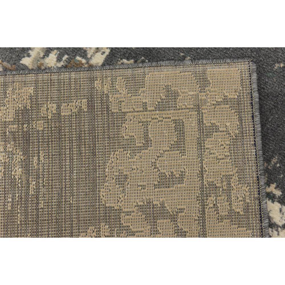 Elegant Mirage 9' x 12' Gray Abstract Synthetic Area Rug