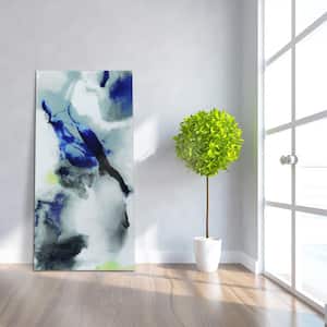 "Blue Splash" Frameless Free Floating Tempered Art Glass by EAD Art Coop Wall Art
