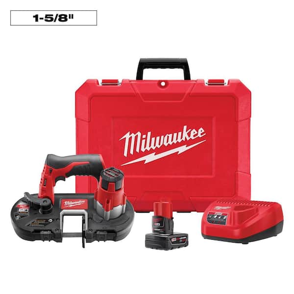Milwaukee - M12 12V Lithium-Ion Cordless Sub-Compact Band Saw XC Kit with One 3.0h Battery, Charger and Hard Case