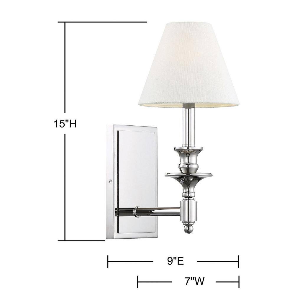 Washburn Polished Nickel 7"x15" Traditional Vanity Sconce