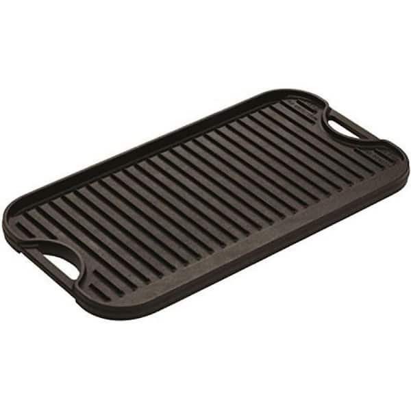20 in. Reversible Cast Iron Grill Griddle, Pre-Seasoned, For Stovetop and Campfire