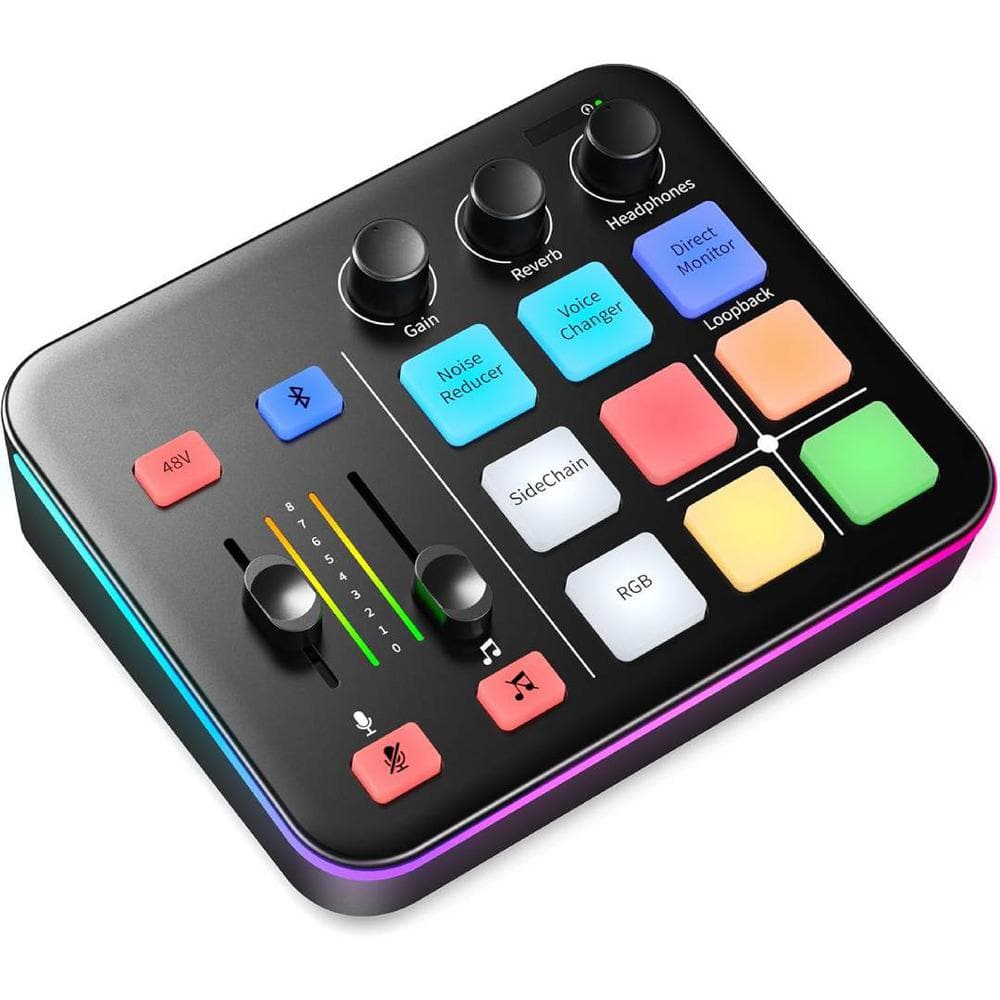 Gaming Audio Mixer, Audio Interface with Pro-preamp, RGB, Bluetooth, 48V Phantom Power (BLACK) price history on PriceWatchPro