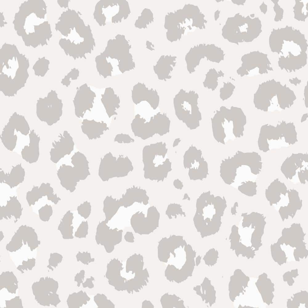 White & Cream Commercial Leopard Animal Print Wallcovering