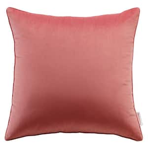 Enhance Blossom Solid French Piping Trim 20 in. x 20 in. Performance Velvet Throw Pillow