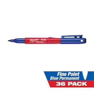 INKZALL Blue Fine Point Jobsite Permanent Marker (36-Pack)