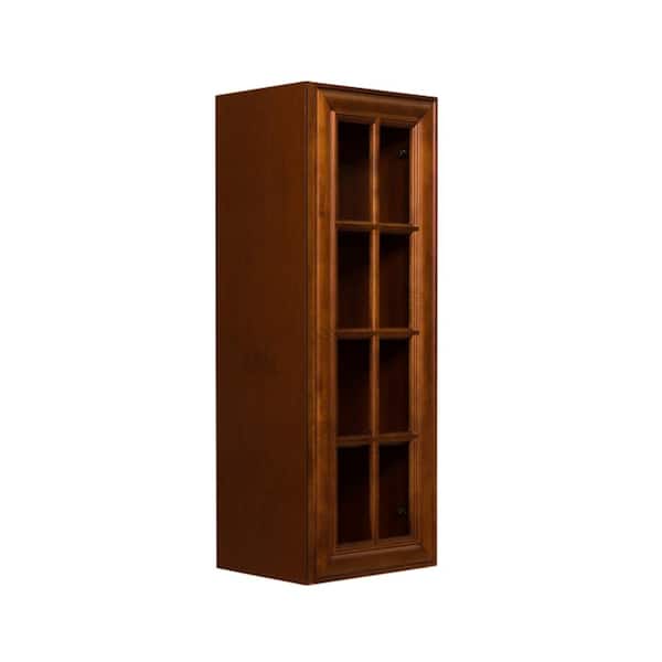 LIFEART CABINETRY Cambridge Assembled 15x42x12 in. Wall Cabinet with 1 Door 3 Shelves in Chestnut