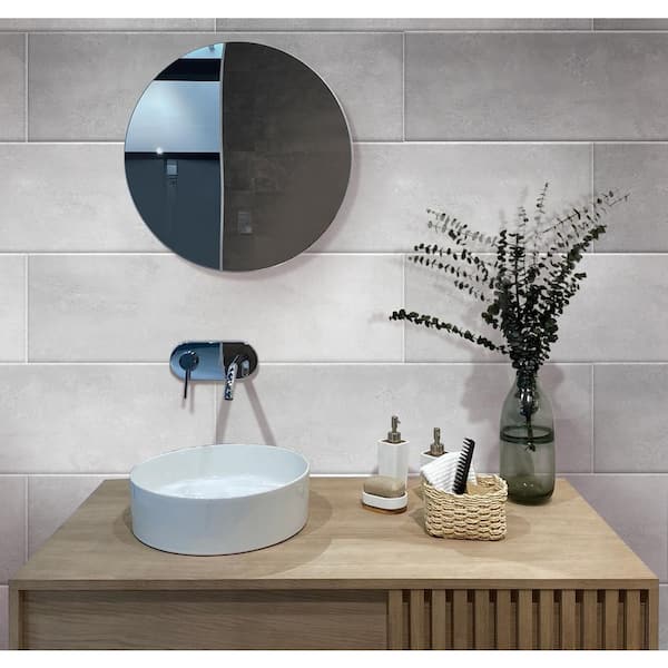 Ripple 11.7 in. x 39.2 in. Gray Ceramic Matte Floor and Wall Tile (19.11 sq. ft./case) 6-Pack