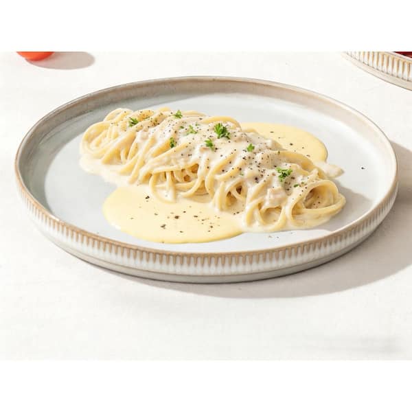 4-Piece 8 in. Salad Plates Ceramic Set, Plates for Salad Dessert Snacks, Microwave Safe, Scratch Resistant, Beige