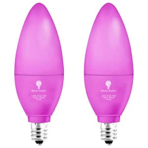 40-Watt Equivalent B11 Decorative Indoor/Outdoor LED Light Bulb in Pink (2-Pack)