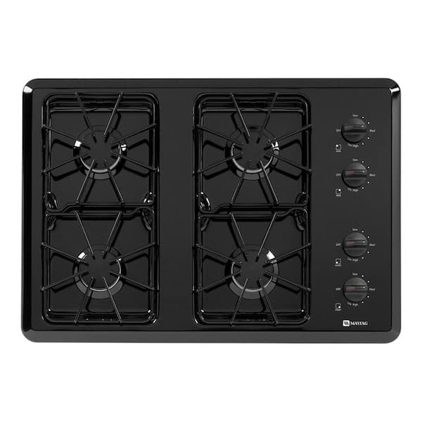 Maytag 30 in. Gas Cooktop in Black with 4 Burners including Power Cook Burners-DISCONTINUED