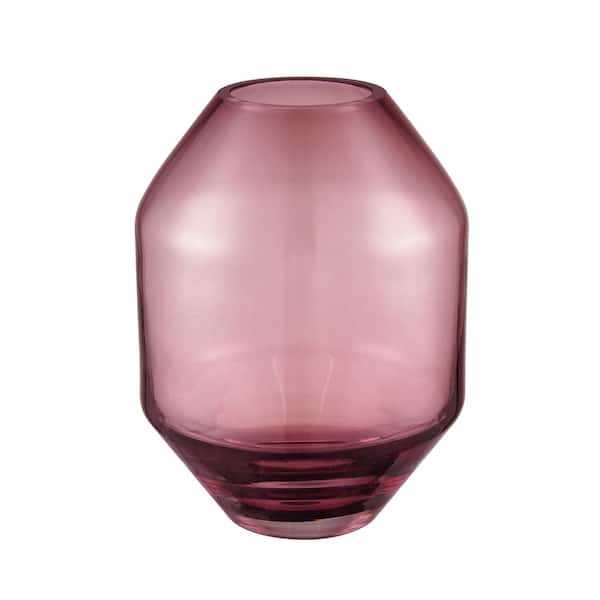 Unbranded Summerhill Colored Glass 3 in. Decorative Vase in Maroon - Large