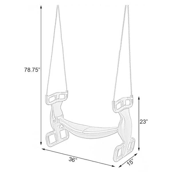 PLAYBERG Green Plastic Double Glider Playground 2-Person Swing
