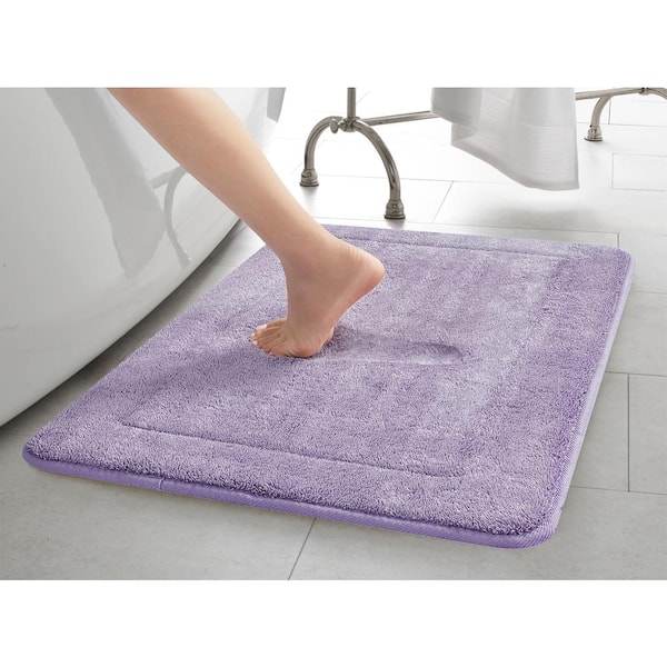 Purple 3 Piece Luxury Acrylic Bath mat set Made with 100% Polypropylene. 