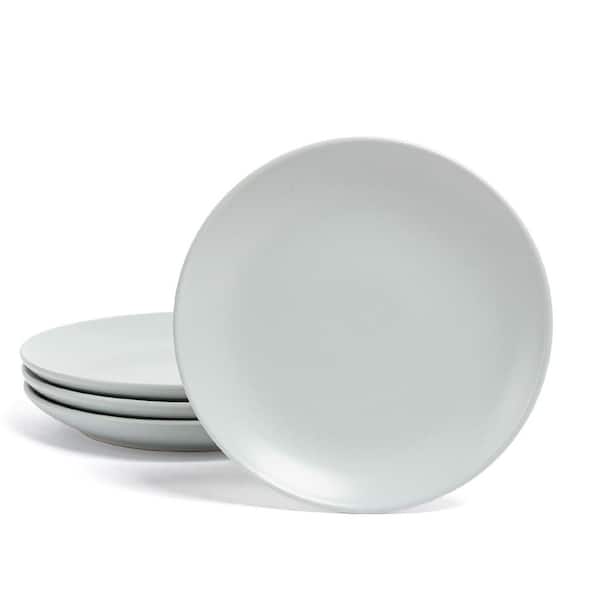 Coupe Semi-Matte Fog Blue Hand-Finished Stoneware Appetizer Plates, (Set of 4)