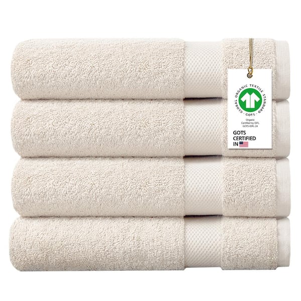 Delara 100% Organic Cotton Luxuriously Plush Bath Sheet GOTS & OEKO-TEX  Certified 650 GSM