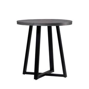 36 in. Round Grey/Black Solid Wood Top and Frame Rustic Counter-Height Dining Table (Seats 4)
