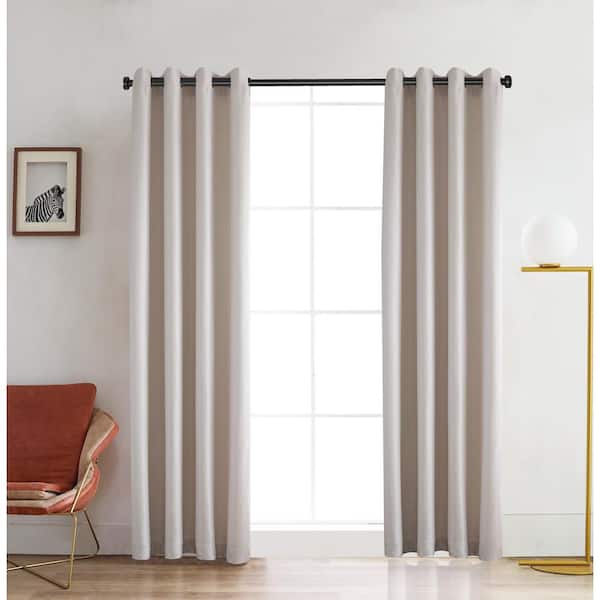 Lyndale Decor White Thermal Grommet Blackout Curtain - 52 in. W x
