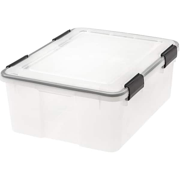 IRIS USA 4 Pack 32qt Clear View Plastic Storage Bin with Lid and Secure  Latching Buckles, Clear&Black