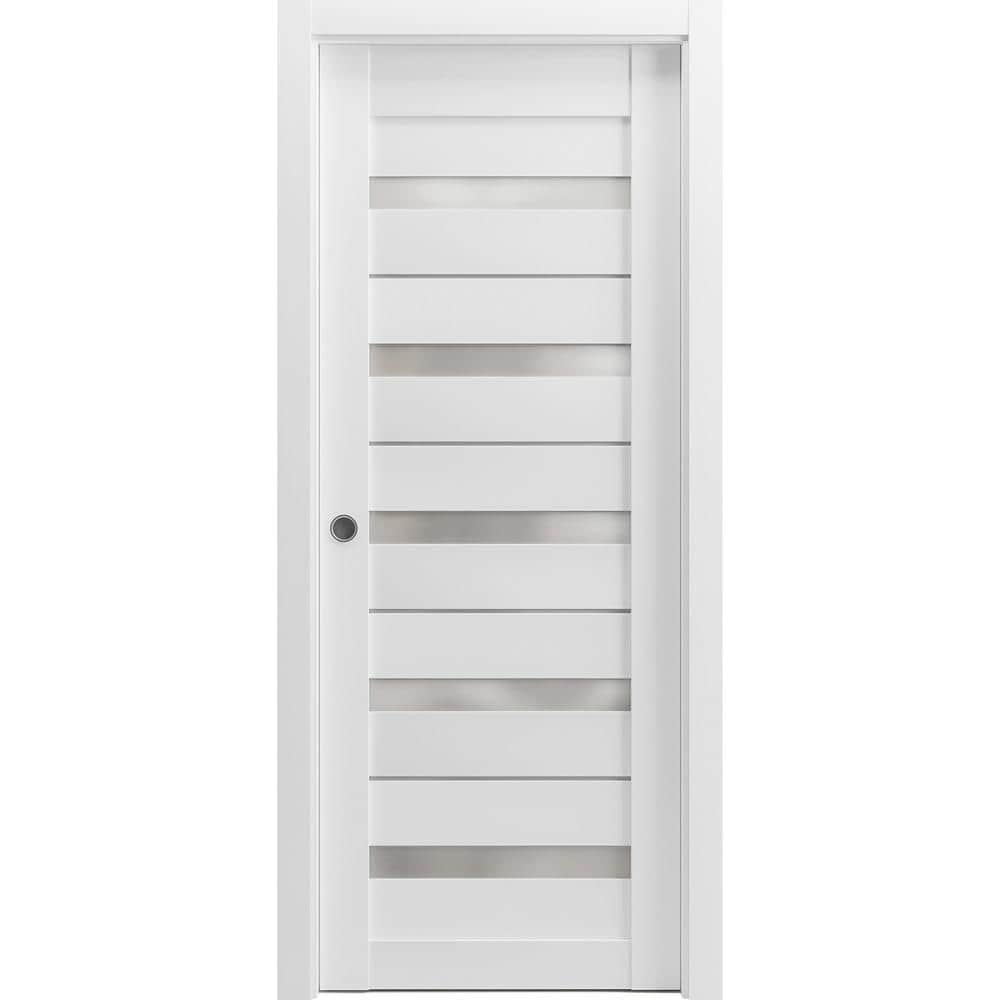 32 in. x 96 in. 1 Panel White Finished Solid MDF Sliding Door with Hardware price history on PriceWatchPro