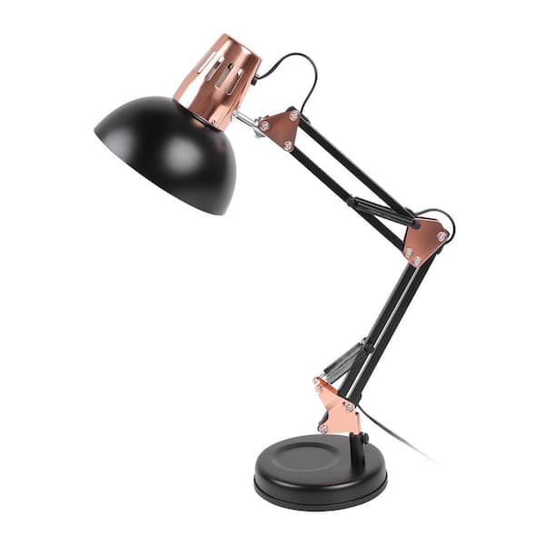 Wafel achtergrond onderhoud LamQee 18 in. Black Architect Gooseneck Table Lamp with Adjustable Metal  Swing Arm 06FTL0130ABK - The Home Depot