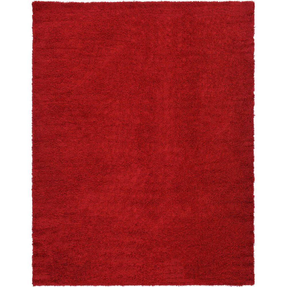 Cherry Red Luxe Shag 10'x13' Reversible Area Rug