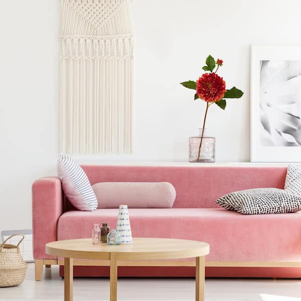 Nearly Natural 20 in. Dahlia Artificial Flower in Orange / Red (Set of 6)