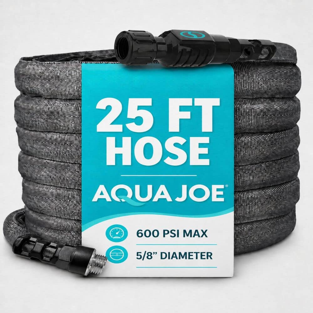 AQUA JOE 5/8 in. x 25 ft. Fiber Jacket Standard Garden Hose