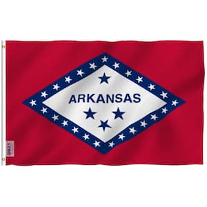 Fly Breeze 3 ft. x 5 ft. Polyester Flag Arkansas State Flags 2-Sided Flags Banner with Brass Grommets and Canvas Header