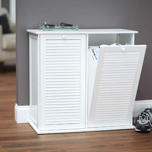 HOUSEHOLD ESSENTIALS Tilt Out Cabinet Sorter, Shutter, White