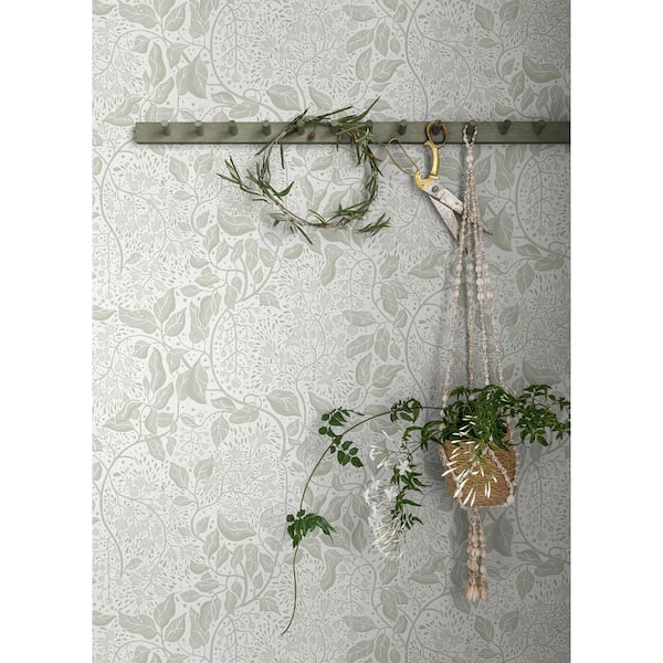 Turi Sage Twining Vines Wallpaper - Green - A-Street Prints