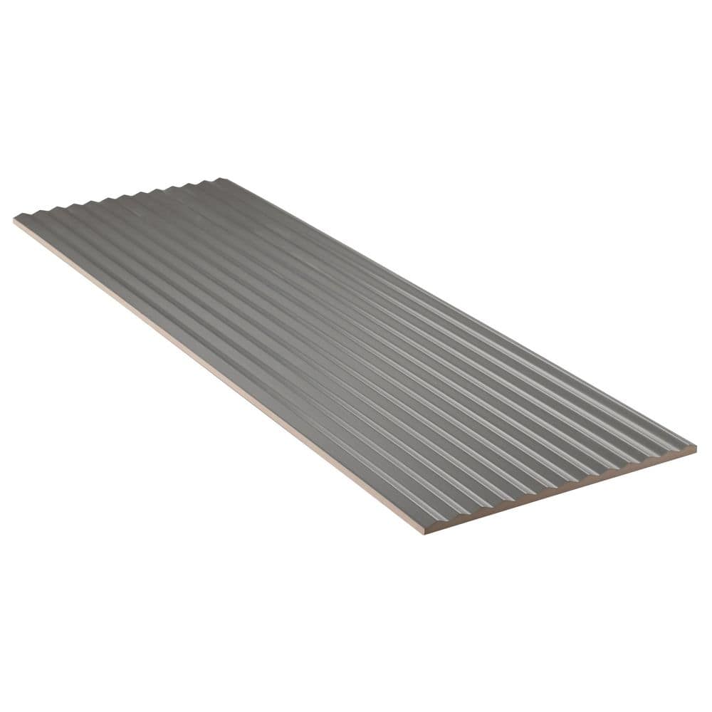 Smoke Gray 3D Matte Ceramic Wall Tile 11.41 x 35.37 Inch