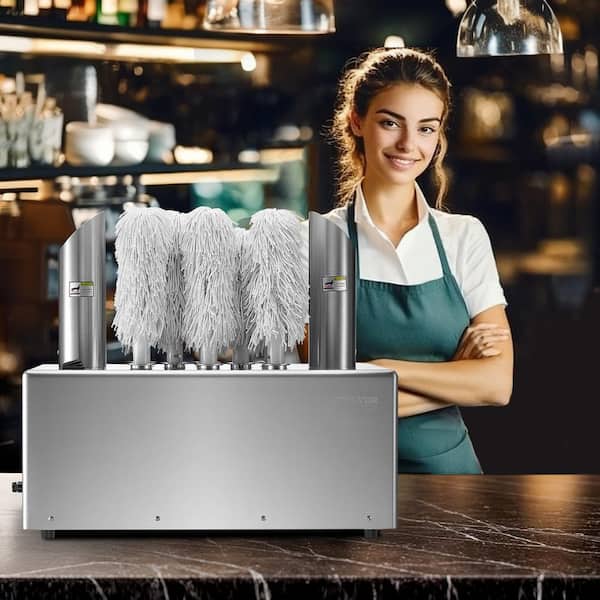 VEVOR Wine Glass Polisher Machine 8-Brush Glass Polishing Machine 660 Cups/Hour Electric Commercial Glass Polisher for Champagne Glasses Cups Mugs
