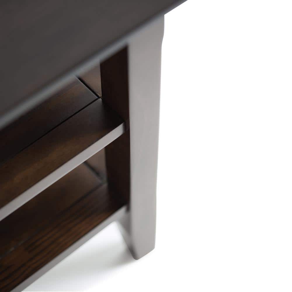Brunette Brown Solid Wood Transitional Narrow Side Table