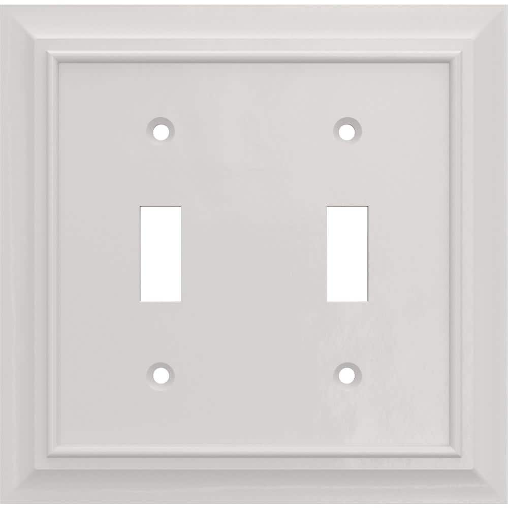 Hampton Bay Derby Gang Light Switch Toggle Plate White Pack W C W K The Home Depot