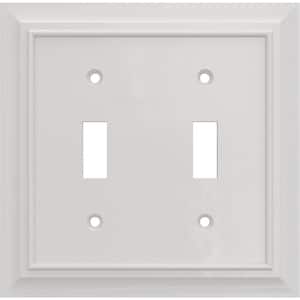 Derby 2-Gang Light Switch/Toggle Plate, White (3-Pack)