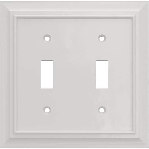 Hampton Bay Derby 2-Gang Light Switch/Toggle Plate, White (3-Pack)