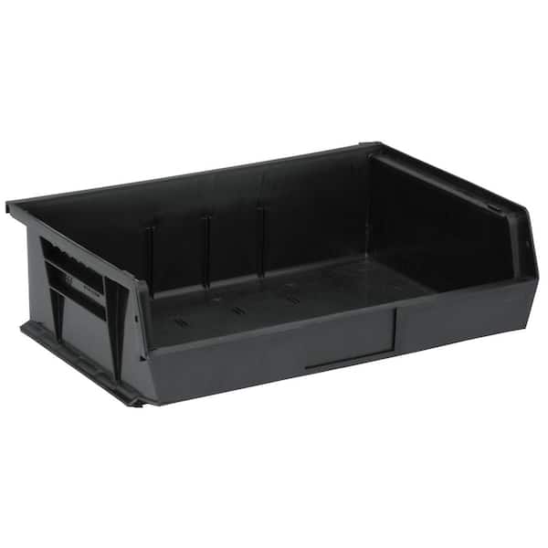 QUANTUM STORAGE SYSTEMS Ultra Series Stack and Hang 7.2 Gal. Storage Bin in Black (6-Pack)