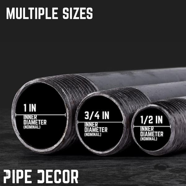 3/4 in. x 36 in. Black Industrial Steel Grey Plumbing Pipe (4-Pack)