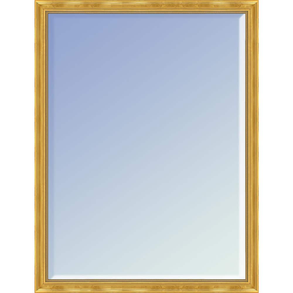 LA PASTICHE 30 in. W x 20 in. H Wood Milan Gold Framed Modern Rectangle  Decorative Mirror BVM2030-FR-PR395220X30 The Home Depot