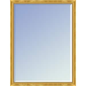 30 in. W x 20 in. H Wood Milan Gold Framed Modern Rectangle Decorative Mirror