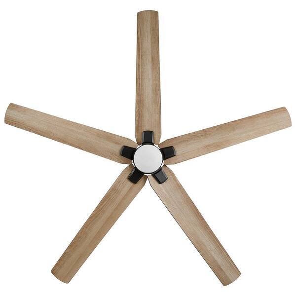 Vinwood 56 in. Indoor White Color Changing LED Matte Black Ceiling Fan with Remote Control Powered by Hubspace