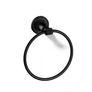 Torrington Wall Mounted Towel Ring in Matte Black