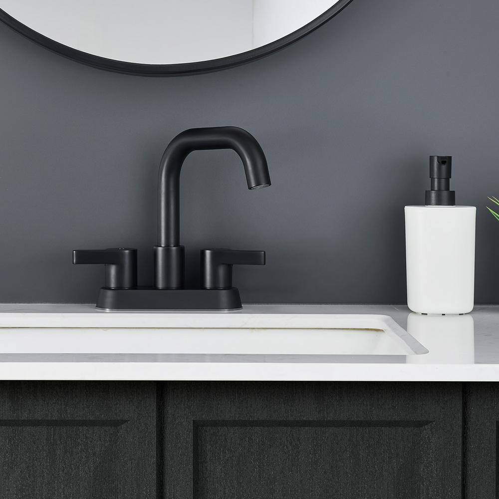 Matte Black Stainless Steel Double Handle High Arc Faucet