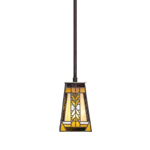 Unbranded Aspen 100 W 1-Light Dark Granite Standard Mini Pendant Light with Glass Shade