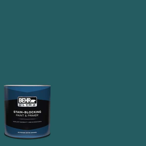 BEHR ULTRA 1 qt. #S450-7A Out to Sea Satin Enamel Exterior Paint and Primer