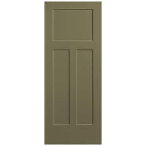 32 in. x 80 in. 3-Panel Winslow Single Bore Solid Core Truly Olive Molded Composite Interior Door Slab