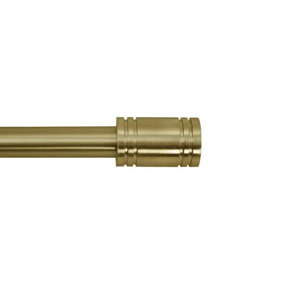 Versailles Home Fashions 86 in. - 144 in. Adjustable Single 1in Diam. Ringlets Curtain Rod in Gold with Finial