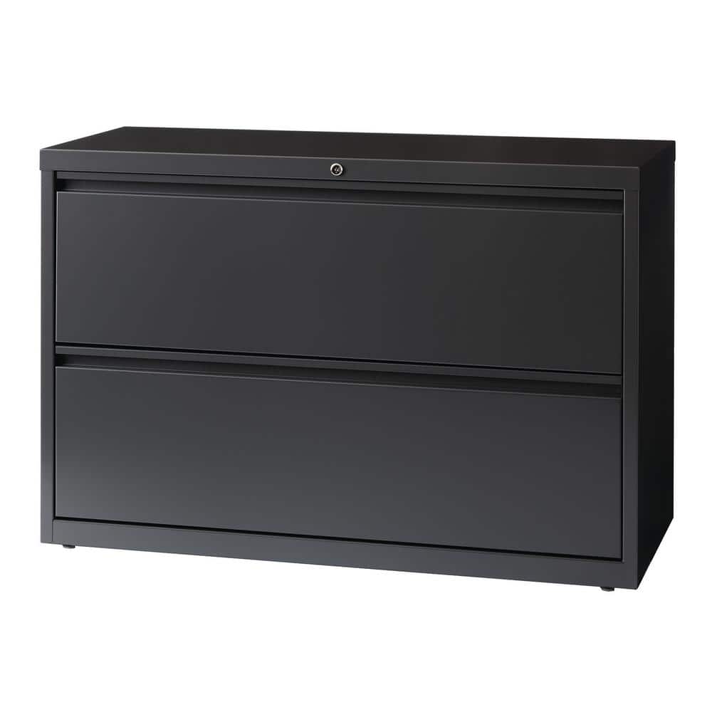 Charcoal 42-Inch Wide Steel 2-Drawer Lateral File Cabinet