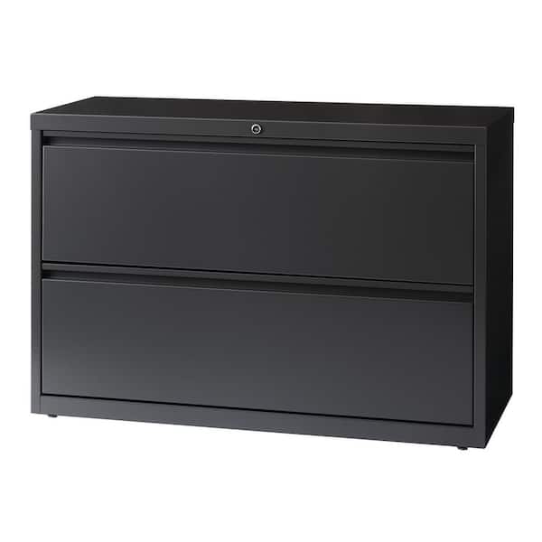 Hirsh 42 in. W 2-Drawer Charcoal Metal Lateral File Cabinet for Home and Office, Holds Letter, Legal and A4 Hanging Folders